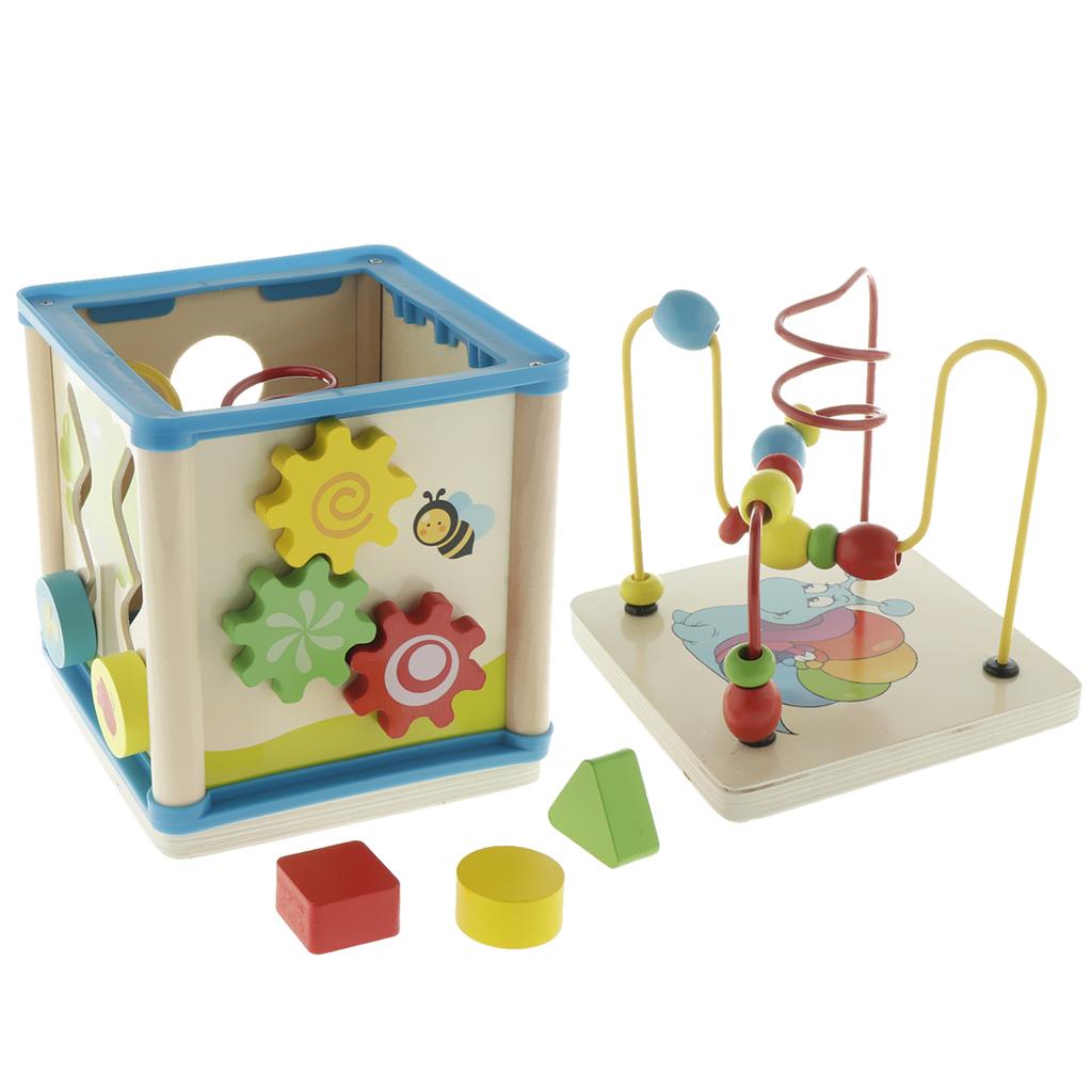 Abacus Counting Bead - Kubus Aktivitas Kayu Puzzle 3D Mainan