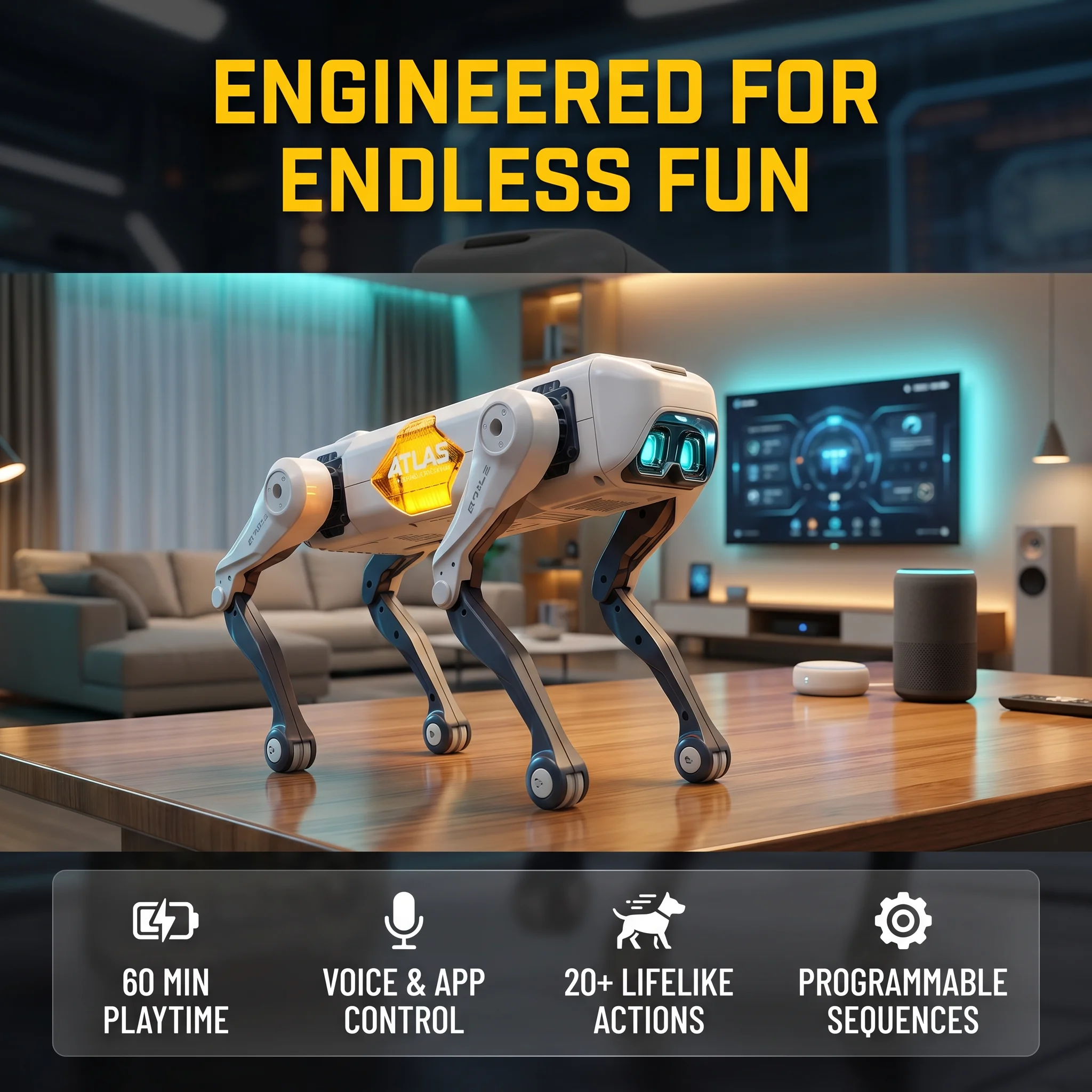 Kids Educational Device - Robot Anjing Pintar AI, Kontrol Suara